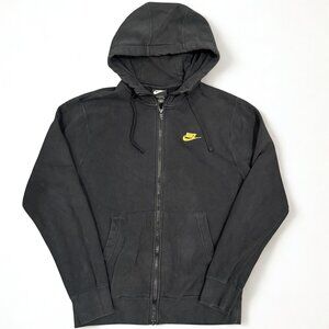 Nike Women’s Full Zip Hoodie Black Gold Embroidered Swoosh Size S